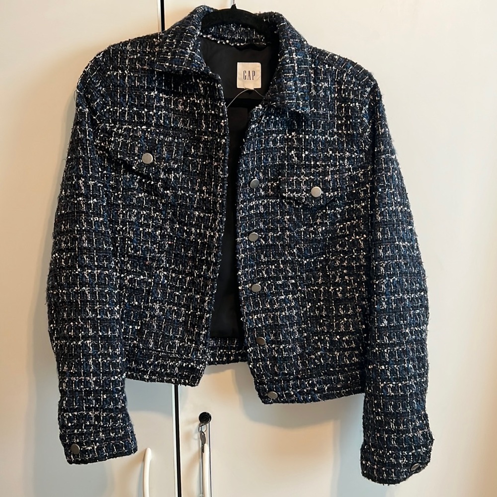 Gap Icon Tweed Cropped Jacket - Small